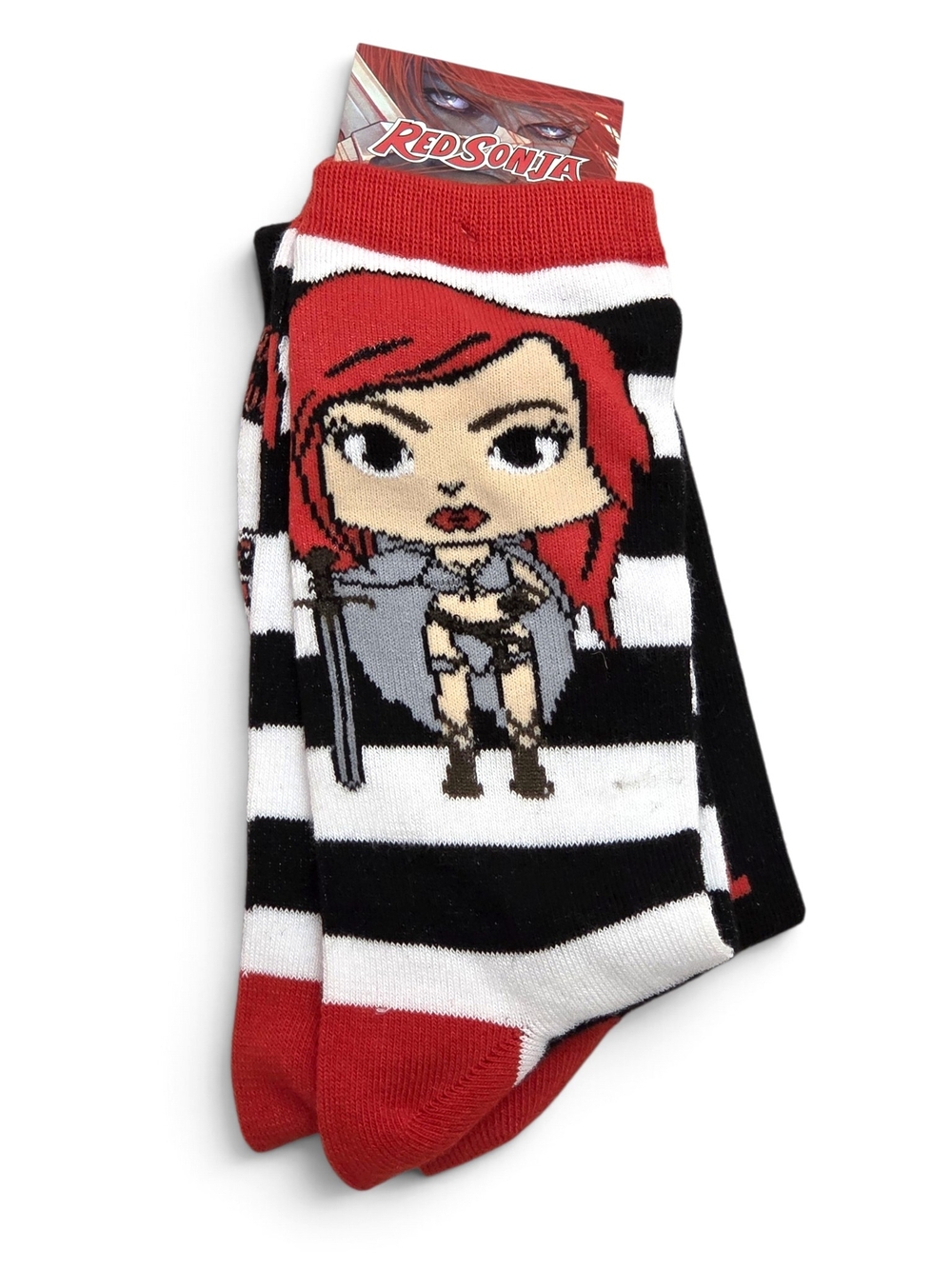 NWT Hot Topic Red Sonja "She-Devil" Comic Socks 2 Pair Fits Women’s 6-10